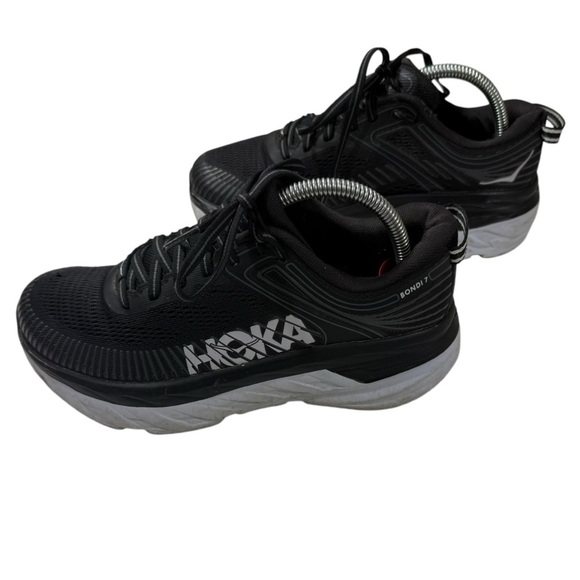 Hoka One Bondi 7 Black White Running Shoe Women's Sneaker Sz6 Wide Comfort - Picture 3 of 11
